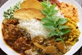 Sri lankan rice and curry dish Royalty Free Stock Photo