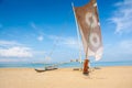 Sri Lankan traditional fishing catamarans Royalty Free Stock Photo