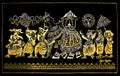 Sri Lankan Traditional Hand Made Glitter Canvas Art Of Kandy Esala Procession