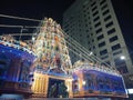 Sri Maha Mariamman Temple night view with lights