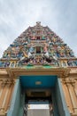 Sri Mahamariamman Temple main tower with colorful figures in Kuala Lumpurs oldest Hindu temple Royalty Free Stock Photo