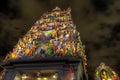 Sri Mariamman Hindu Temple Singapore at Night Royalty Free Stock Photo