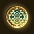 Sri Yantra golden vector symbol Royalty Free Stock Photo