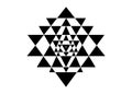 Sri Yantra, Sacred geometry, symbol of Hindu tantra formed by nine interlocking triangles that radiate out from the central point