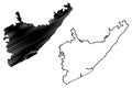 Srikakulam district Andhra Pradesh State, Republic of India map vector illustration, scribble sketch Srikakulam map Royalty Free Stock Photo