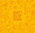 Hand draw healthy fruit collection background vector illustration Royalty Free Stock Photo