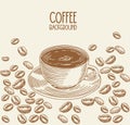 Hand draw Set of coffee elements and coffee accessories vector Royalty Free Stock Photo