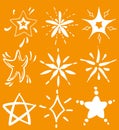 Sparkling stars colection hand draw vector illustration