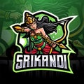 Srikandi esport mascot logo design Royalty Free Stock Photo