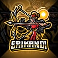 Srikandi esport mascot logo design Royalty Free Stock Photo