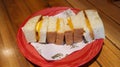 Srikaya toast or Coconut jam bread toast, popular dessert from Malaysians, Indonesians and Singaporeans, a toast bread with kaya