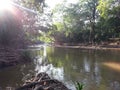 Srilankan beautiful river in Kabilitta Dewalaya Kubukkan Oya Royalty Free Stock Photo