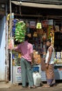 Srimangal in Sylhet Division, Bangladesh. Two men at a small store