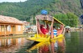 Srinagar, India - April 25, 2017 : Lifestyle in Dal lake, People living in 'House boat ' and using small boat 'Shikara ' for
