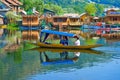 Srinagar, India 07 - July, 2018 : Lifestyle in Dal lake, local man use shikara boat,