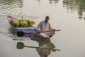 Lifestyle in Dal lake, local people use Shikara, a small boat for transportation in the lake of Srinagar, Jammu and Kashmir state Royalty Free Stock Photo