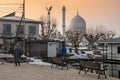 View of Hazratbal Shrine or Dargah Sharif at Srinagar, Kashmir, India Royalty Free Stock Photo