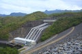 Srinagarind Hydroelectricity Dam building below water level