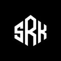 SRK letter logo design with polygon shape. SRK polygon and cube shape logo design. SRK hexagon vector logo template white and Royalty Free Stock Photo