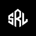 SRL letter logo design with polygon shape. SRL polygon and cube shape logo design. SRL hexagon vector logo template white and Royalty Free Stock Photo
