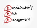 SRM - Sustainability Risk Management acronym, business concept background Royalty Free Stock Photo