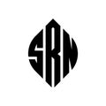 SRN circle letter logo design with circle and ellipse shape. SRN ellipse letters with typographic style. The three initials form a Royalty Free Stock Photo