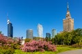 Srodmiescie business district of Warsaw, Poland with Varso Tower, PKiN Culture and Science Palace and Zlota 44