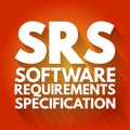 SRS - Software Requirements Specification acronym, technology concept background