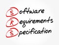 SRS - Software Requirements Specification acronym, technology concept background