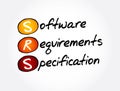 SRS - Software Requirements Specification acronym, technology concept background