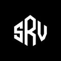 SRV letter logo design with polygon shape. SRV polygon and cube shape logo design. SRV hexagon vector logo template white and Royalty Free Stock Photo
