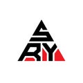 SRY triangle letter logo design with triangle shape. SRY triangle logo design monogram. SRY triangle vector logo template with red