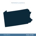 Pennsylvania - States of US Map Icon Vector Template Illustration Design. Vector EPS 10.