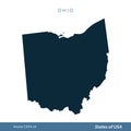 Ohio - States of US Map Icon Vector Template Illustration Design. Vector EPS 10.