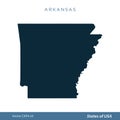 Arkansas - States of US Map Icon Vector Template Illustration Design. Vector EPS 10.