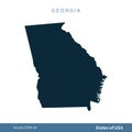 Georgia - States of US Map Icon Vector Template Illustration Design. Vector EPS 10.