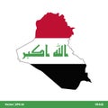 Iraq - Asia Countries Map and Flag Icon Vector Logo Template Illustration Design. Vector EPS 10.