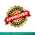 Approved Gold Seal Stamp Vector Template Illustration Design. Vector EPS 10. Royalty Free Stock Photo