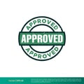 Green Approved Stamp Grunge Vector Template Design Illustration Design. Vector EPS 10. Royalty Free Stock Photo