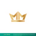 MM Letter Gold Crown Icon Vector Logo Template Illustration Design. Vector EPS 10. Royalty Free Stock Photo