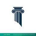 Pillar Law, Column Icon Vector Logo Template Illustration Design. Vector EPS 10.