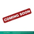 Red Coming Soon Banner Vector Template Illustration Design. Vector EPS 10. Royalty Free Stock Photo