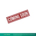 Coming Soon Red Grunge Banner Vector Template Illustration Design. Vector EPS 10. Royalty Free Stock Photo