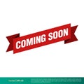 Coming Soon Vector Ribbon Banner Template Illustration Design. Vector EPS 10. Royalty Free Stock Photo