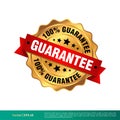 100% Guarantee Gold Seal Stamp Vector Template Illustration Design. Vector EPS 10. Royalty Free Stock Photo