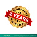 2 Years Warranty Gold Seal Stamp Vector Template Illustration Design. Vector EPS 10.