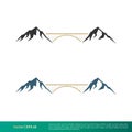 Bridge and Mountain Icon Vector Logo Template Illustration Design. Vector EPS 10. Royalty Free Stock Photo