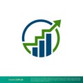 Green Arrow Blue Circle Chart Icon Vector Logo Template Illustration Design. Vector EPS 10. Royalty Free Stock Photo