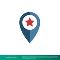 Pin, Pointer Map Star Icon Vector Logo Template Illustration Design. Vector EPS 10. Royalty Free Stock Photo