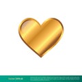 Love Gold Heart Vector Icon Template Illustration Design. Editable Vector EPS 10. Royalty Free Stock Photo